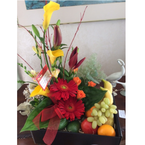 Luscious Fruit & Flower Basket